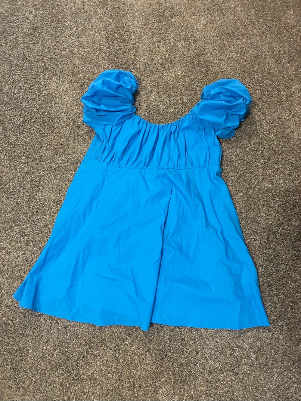 Abercrombie & Fitch Turquoise Puff-Sleeve Dress
